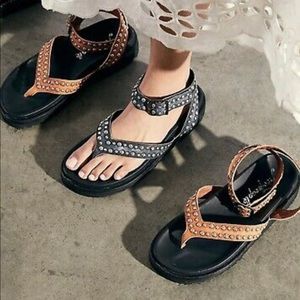 Free People  Izzy studded sandal.  Tan. Size 9US European size 39. NEW IN BOX